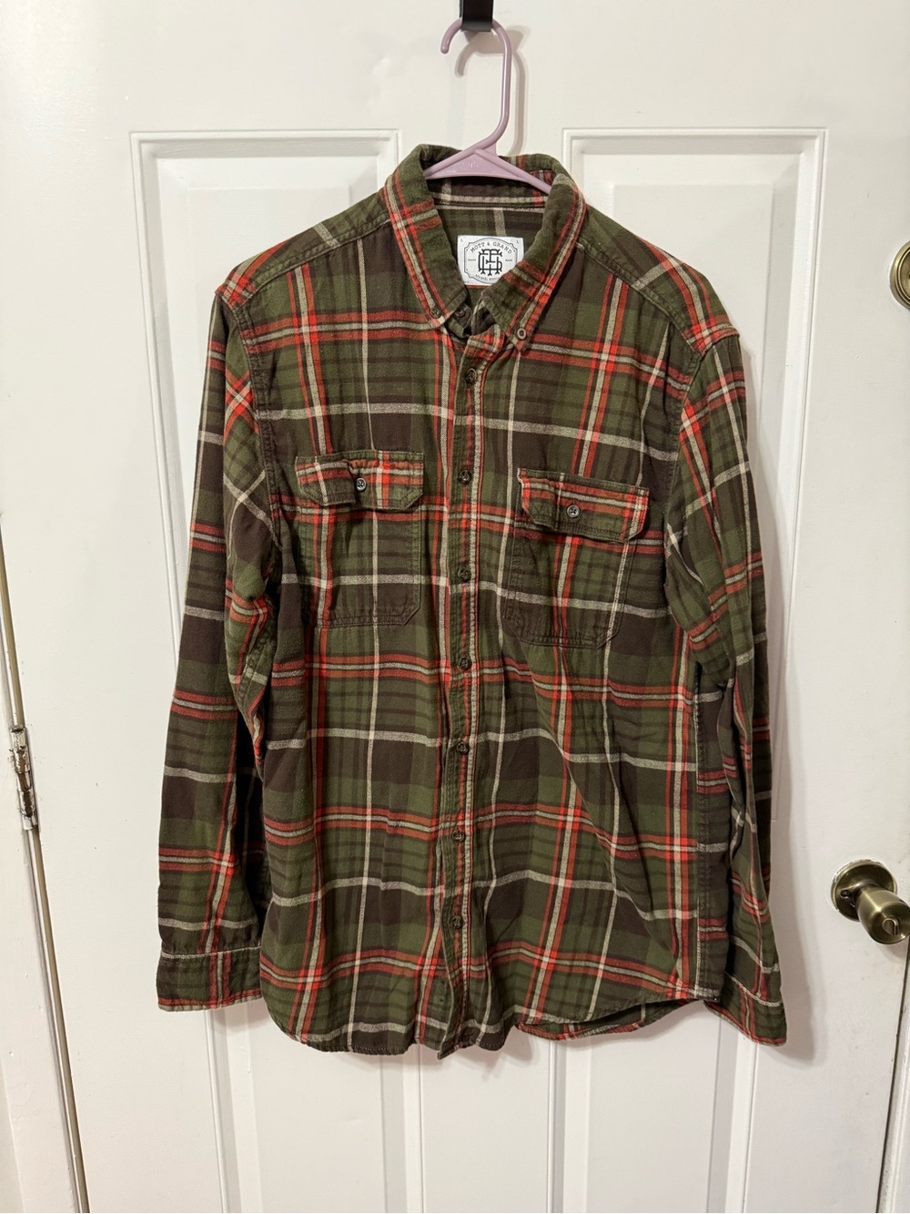 Flannel button down top